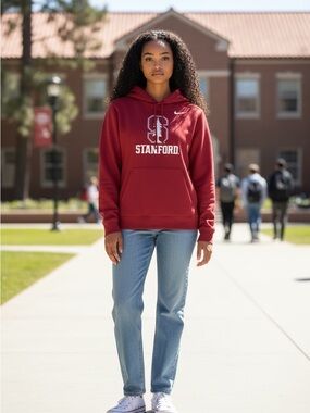 Nike Hoodie XL Maroon Stanford Cardinal Pullover Fleece Logo Sweatshirt XL